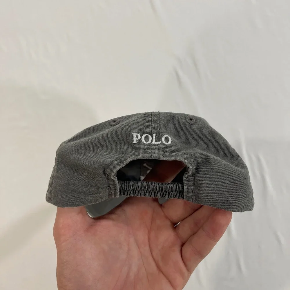 Ralph Lauren‎ Polo Chino Baseball Cap Toddler Gray Big Pony 3 | Preppy Classic